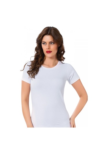 Akbeniz Bayan Kısa Kol Body 232 Beyaz