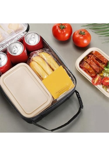 Ulzyvf Öğle Çantası - Gri, Kadın/erkek Kullanımı, Tekrar Kullanılabilir Kapasiteli Kutulu Gri