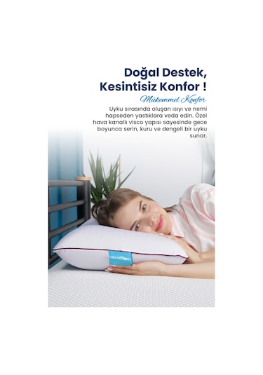 Viscofoam Air Terapi Hava Kanallı Ortopedik Yastık Visco Yastık Mor 60x40x16cm