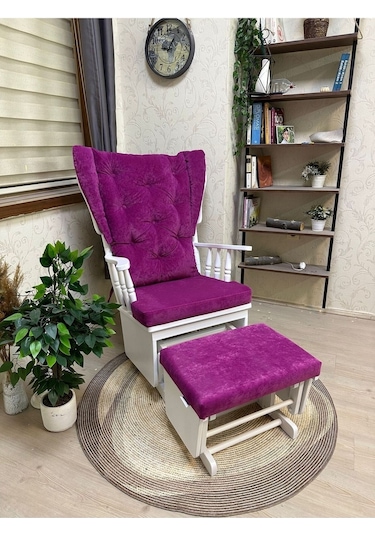 Asedia Mama Puflu Lake Fuşya Puflu Sallanan Emzirme Sandalyesi