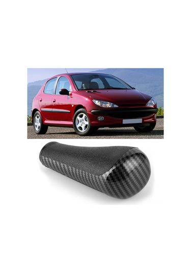 Reedark Peugeot 206 207 208 307 308 408 İçin Abs Plastik Karbon Desenli Kayar Vites Topu - Anti Kayma, Kolay Kurulum, Vintage Tarz