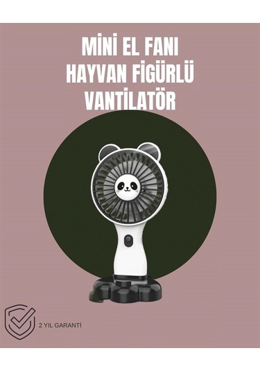 Hayvan Figürlü Mini El Fanı Usb Şarjlı Sessiz Vantilatör
