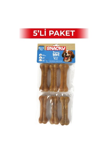Snacky Natural Köpek Çiğneme Kemiği 10 Cm 6'lı 5 Paket
