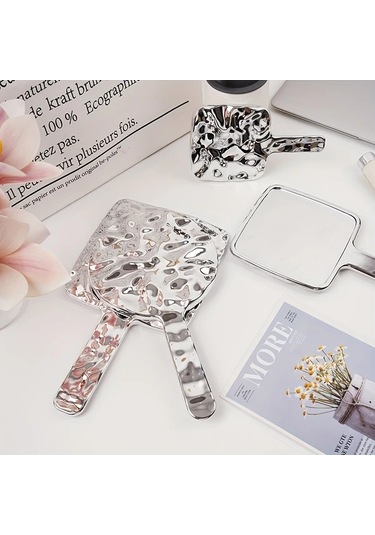 Topshop1 Elektrokaplama Tasarımı Hd Taşınabilir El Aynası Büyük Boy Gümüş Gümüşi