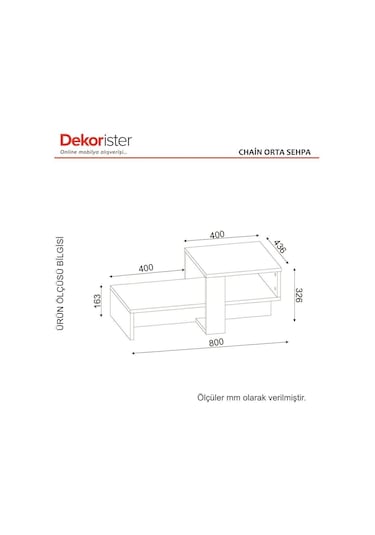 Dekorister Chain Orta Sehpa Beyaz-Ceviz