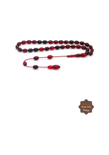 Hareli Kırmızı Siyah Arpa Kesim Özel Sistem Ateş Kehribar Tesbih 201024762