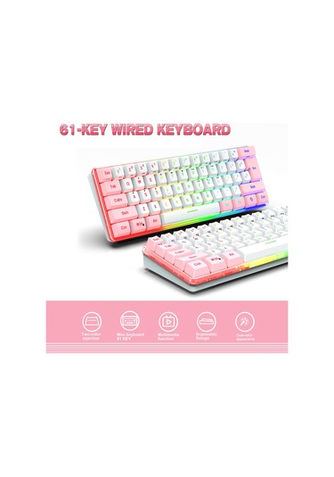 Yunboo 61 Tuşlu Rgb Aydınlatmalı Kablolu Membran Klavye - Kompakt Tasarım Ve Multimedya Kısayolları