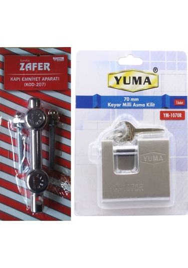 Kapı Emniyet Rezesi Kilit Aparatı K207 Ve Yuma Asma Kilit 70 Mm