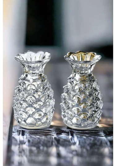 Pineapple Ananas Model 2'li Cam Tuzluk Biberlik Seti Per15525 Seffaf Şeffaf