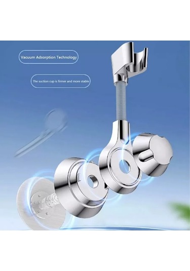 Megaplane Duş Başlığı Tutucu, Vakumlu 201622655 Beyaz
