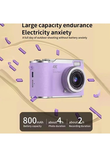 Fotoğraf İçin 4k Dijital Kamera Otomatik Odak, 48mp Vlogging Kamera, 2.4 İnç Flip Ekran