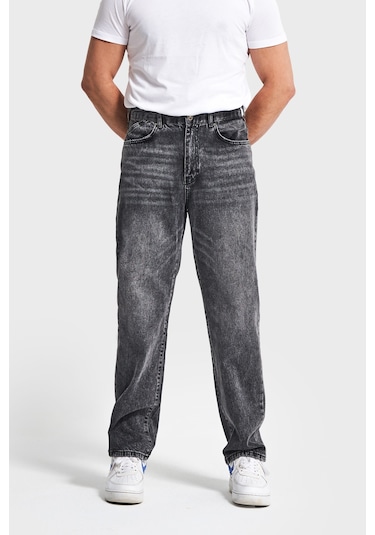 Itsbasic Erkek Füme Renk 4w5-14 Loose Fit %100 Koton Denim Jean