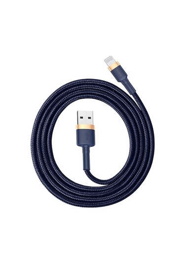 Rogfer Baseus 2.4a 1m Usb'den 8 Pin'e İphone Uyumlu, İpad İçin Yüksek Yoğunluklu Naylon Dokuma Usb Kablosu Mavi