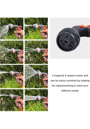 Mufunye Ev Ve Bahçe İçin 8 Fonksiyonlu Yüksek Basınçlı Su Silindiri - Abs+tpr Malzemeyle Araba Yıkama Ve Sulama Aleti