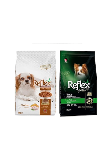 Reflex Tavuklu Küçük Irk Yetişkin Köpek Maması + Reflex Plus Tavuklu Küçük Irk Yetişkin Köpek Maması 2 x 3 KG
