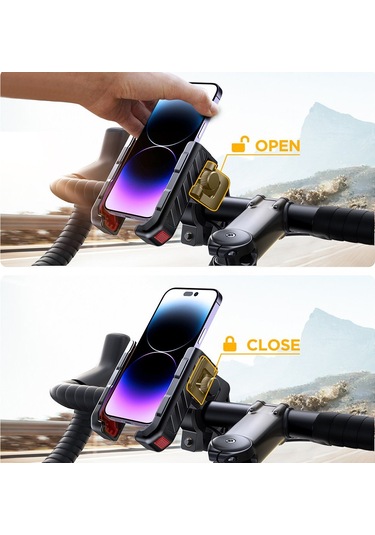 Jr-zs266 Bisiklet-motosiklet Kıskaçlı Telefon Tutucu 4.7"-7" Gidon Tipi Universal Motor Tutucu Yüksek Kalite 需要修改