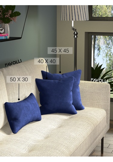 Kadife Dokulu Körfez Mavisi Kırlent Kılıfı Dream Serisi Punch Için Uygun Gizli Fermuar Körfez Mavisi