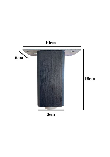 Kale 18cm Ayarlı Ahşap Ayak Mobilya Masa Ve Dolap Ayağı 18cm Antrasit Kayın/gürgen Ağacı
