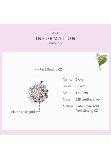 Dört Yapraklı Yonca Zirkon Boncuklu S925 Ayar Gümüş Dıy Bilezik Aksesuarları Çok Renkli