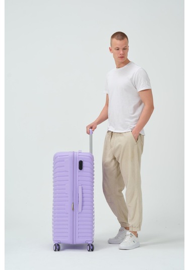 Keo-plus Lila Büyük Boy Silikon Kırılmaz Pp Valiz Lila