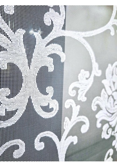 Bbb Simli Damask Desenli Çift Mekanizmalı Tül Stor Perde Ekru Mt1018s Ekru