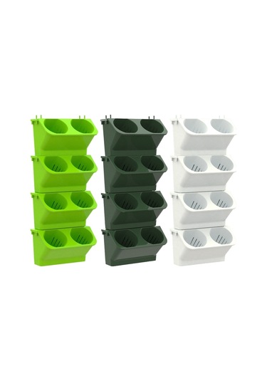Sones İç Dekorasyon Bitki Duvar Saksı Oturma Odası Balkon Dikey Yeşil Dikim Kutusu Stereo Kombinasyon Duvar Askılı Saksı, Boyut: 24x14x57 Cm Beyaz