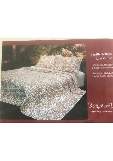 Begonvill Pasific Yellow Tek Kişilik Yatak Örtüsü