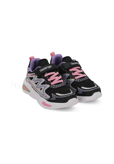 Slazenger KYRIE Çocuk Cırt Cırtlı Siyah / Mor Günlük Spor Ayakkabısı