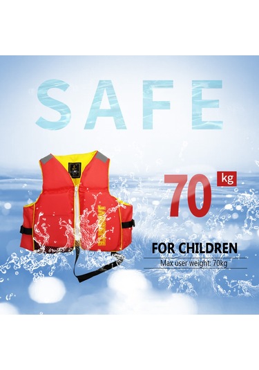 Neevoyu Kırmızı Çocuk Su Sporları Yeleği - 400d Oxford Kumaş, Kaydırıcı Köpük, 15-40 Kg Uyumlu, Güvenli Yaşam Yeleği