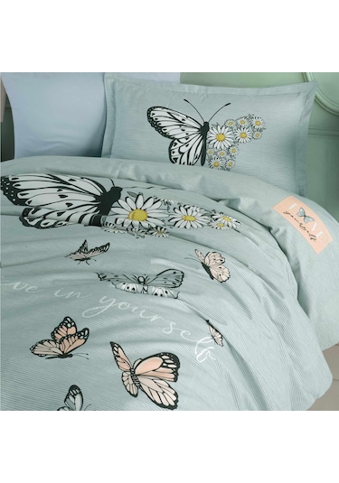 Clasy Ranforce Nevresim Takımı Tek Kişilik Daisy Love V1 Mint