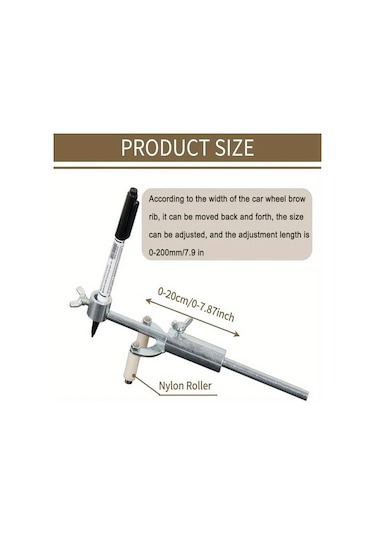 Hightower Y-ty104 Tekerlek Kaş Çizici - Paralel Çizim, Kaporta Düzeltme Ve Lastik Hizalama, Gümüş