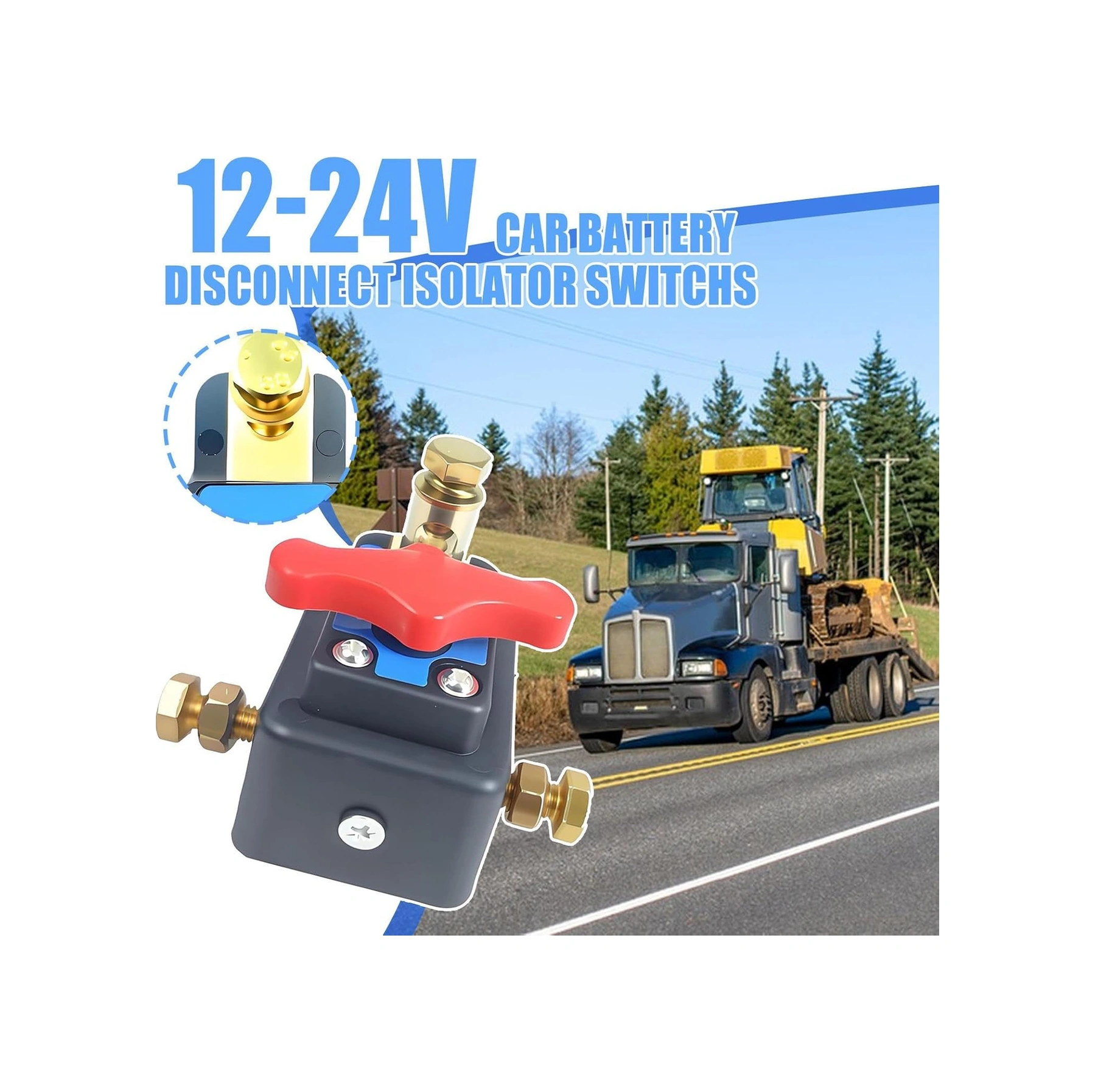 Xiyyadms 12v-24v Akü Kesici Anahtarı - Tek Tıklamayla Güç Kontrolü, Kısa Devre Koruma, Tekne, Karavan, Rovyer Ve Çekici Uygun, Üst Montajlı Bakır Abs Malzeme