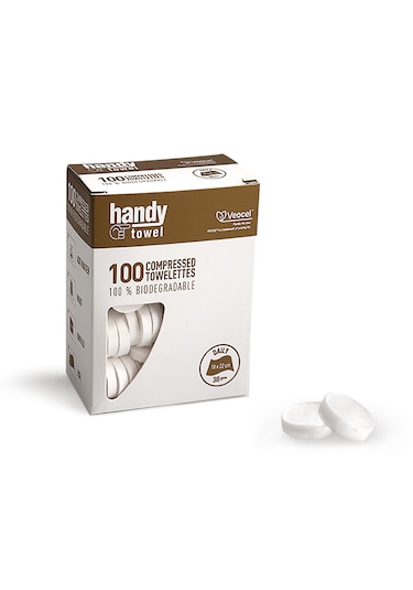 HandyTowel Sıkıştırılmış Tablet Bebek Mendili 100 adet