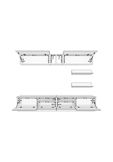Decoraktiv Trendstyle 5220 Mdf Tv Ünitesi Tv Sehpası Pera - Siyah Mermer