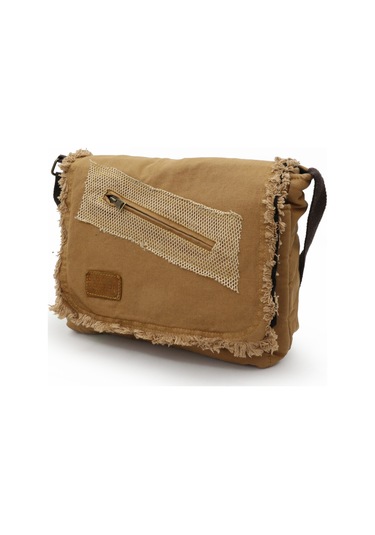 Old Cotton Cargo 7136 Camel 14 İnç Laptop Omuz Postacı Çantası Camel