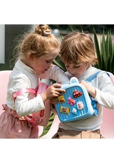 Honeybeeshop Mavi 4 Renkli Moda Seyahat Nefes Alabilir Sirt Cantasi Orijinal Tasarim Leke Direncli Dayanikli Buyuk Kapasiteli 3d İsitmayan Sevimli 6 Tokali Cicek Festival Ve Acik Hava Etkinlikleri İcin MAvi