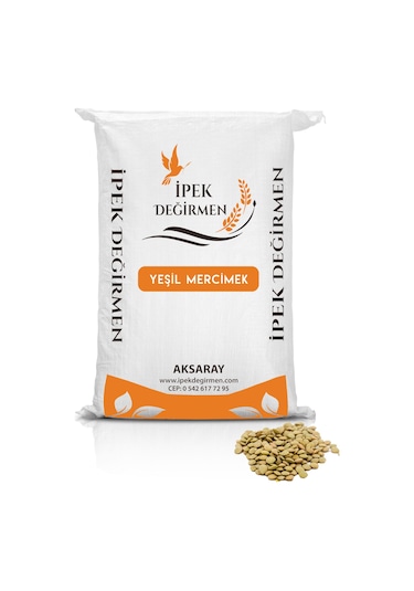 İpek Değirmen Yerli Yeşil Mercimek Yüksek Proteinli Köy Mercimeği 1 KG