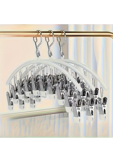 Fochsia 4 Renk Seçenekli Yeşil 10 Askılı Dayanıklı Pantolon Askısı, Etek Ve İç Çamaşırı İçin Yeşil