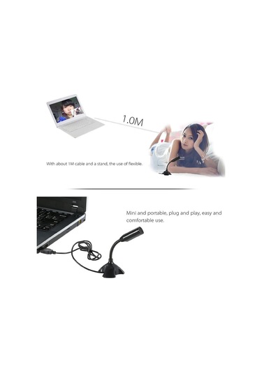 Jms Usb Masaüstü Mikrofon Siyah Web 360 Derece Ayarlanabilir Bilgisayar İçin Usb Masaüstü Mikrofonu