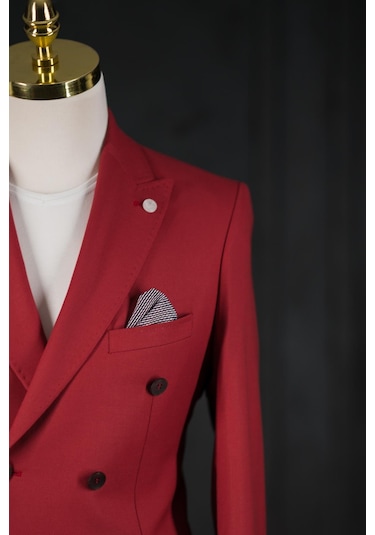 Sir Regular Fit Çift Yırtmaç Astarlı Erkek Kruvaze Tek Ceket 001