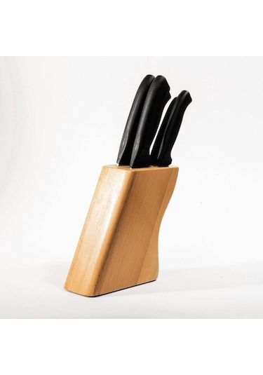 Pirge Bıçak Seti Masterchef Ecco 6 Parça 38410 5+1 Siyah Siyah