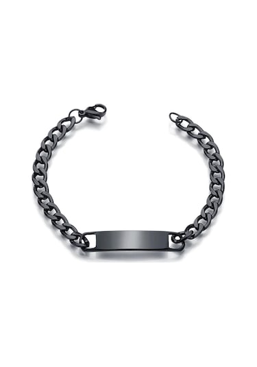 Takı Dükkanı Spotify Şarkı Kodlu Siyah Çelik Erkek Bileklik Ack06isyhc