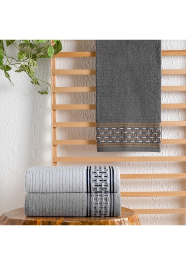 Schafer Home Plain Jakarlı Havlu 70x140-beyaz Yeşil