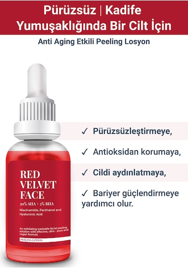 She Vec Red Velvet Face Anti Aging Etkili Peeling Losyon 30 ML