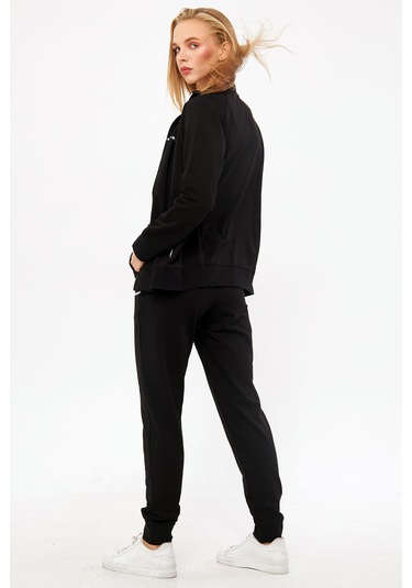 Trendhill Siyah Kadın İki İplik Eşofman Takım Edy5532s Siyah