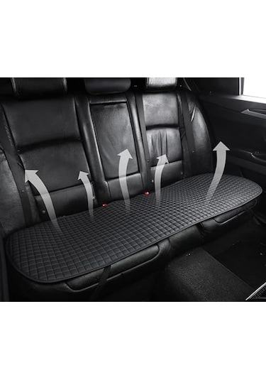 Su Geçirmez Ön Arka Araba Koltuk Minder Deri Siyah Oto Koltuk Minderi 3'lü Oturak Örtüsü