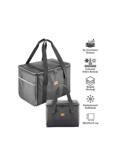 Ns Reliable Kamp Piknik Termal Soğutucu Yalıtımlı Buzluk Termos Çanta - 1000 Siyah