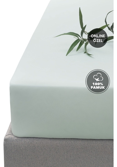 Yataş Softy Çift Kişilik %100 Pamuk Lastikli Penye Çarşaf - Adaçayı