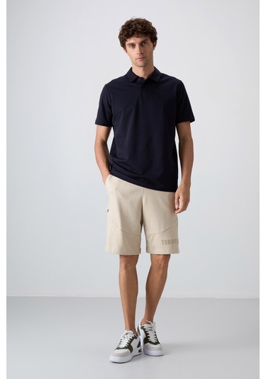 Tommy Life Lacivert Pamuklu Kalın Yumuşak Dokulu Standart Fit Basic Polo Yaka Erkek T-shirt - 88348 001