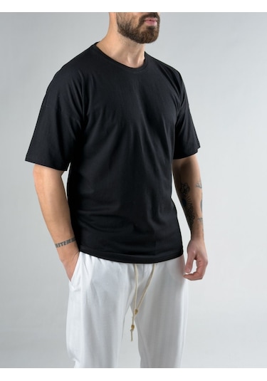 Cocopelli Oversize Siyah Erkek T-shirt Coc3121